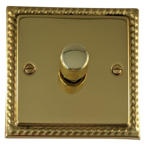 G&H MB521 Monarch Roped Polished Brass 1 Gang 1 or 2 Way LED Dimmer Switch