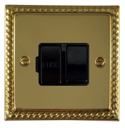 G&H MB57B Monarch Roped Polished Brass 1 Gang Fused Spur 13A Switched