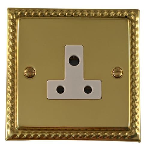 G&H MB59W Monarch Roped Polished Brass 1 Gang Single 5 Amp Plug Socket