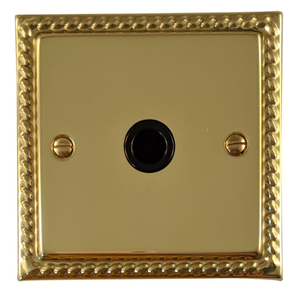 Varilight XSFOB Classic Matt Chrome 1 Gang 16A Flex Outlet Plate Black Insert