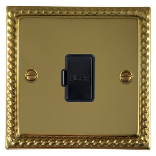 G&H MB90B Monarch Roped Polished Brass 1 Gang Fused Spur 13A Unswitched