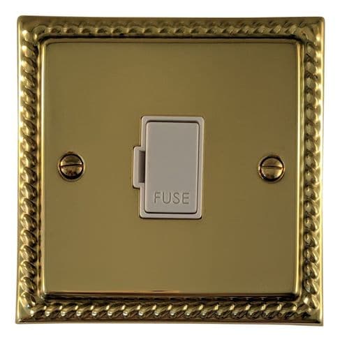 G&H MB90W Monarch Roped Polished Brass 1 Gang Fused Spur 13A Unswitched