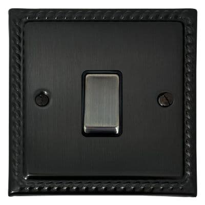 G&H MBB305-AB Monarch Roped Black Bronze 1 Gang Intermediate Rocker Light Switch