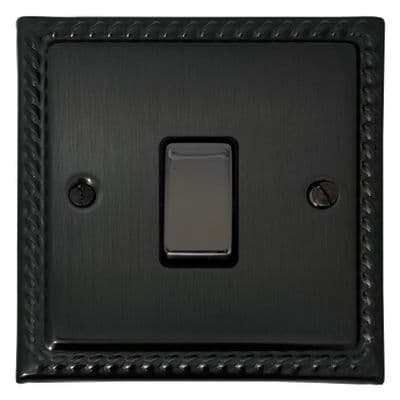 G&H MBB305-BN Monarch Roped Black Bronze 1 Gang Intermediate Rocker Light Switch
