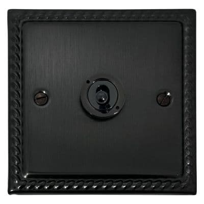 G&H MBB381-FBK Monarch Roped Black Bronze 1 Gang 1 or 2 Way Toggle Light Switch