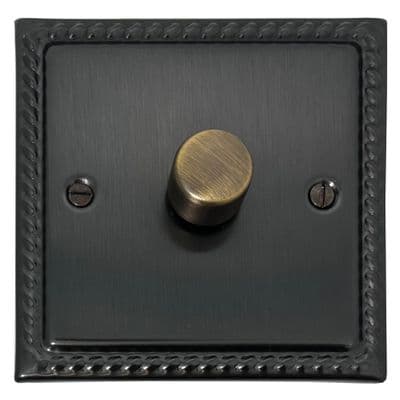 G&H MBB521-AB Monarch Roped Black Bronze 1 Gang 1 or 2 Way LED Dimmer Switch