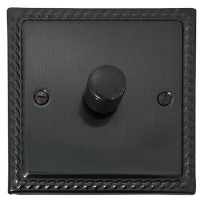 G&H MBB521-BB Monarch Roped Black Bronze 1 Gang 1 or 2 Way LED Dimmer Switch