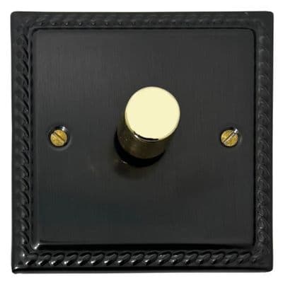 G&H MBB521-PB Monarch Roped Black Bronze 1 Gang 1 or 2 Way LED Dimmer Switch