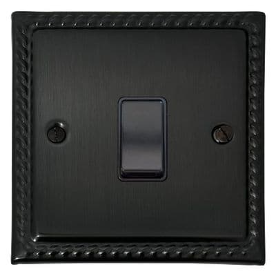 G&H MBB5B Monarch Roped Black Bronze 1 Gang Intermediate Rocker Light Switch