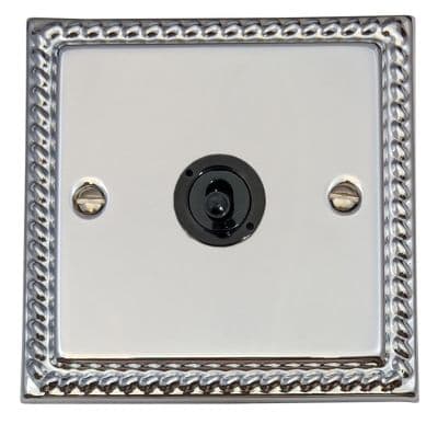 G&H MC381-FBK Monarch Roped Polished Chrome 1 Gang 2 Way Toggle Light Switch