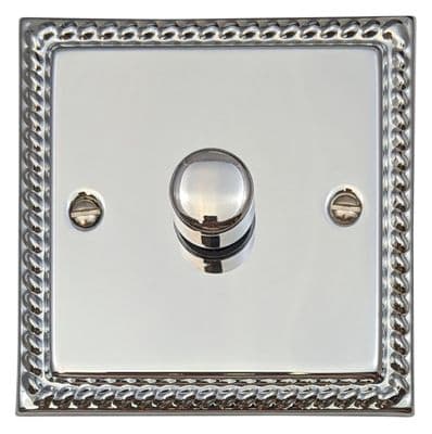 G&H MC521 Monarch Roped Polished Chrome 1 Gang 1 or 2 Way LED Dimmer Switch
