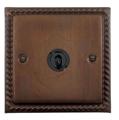 G&H MTC385-FBK Monarch Roped Tarnished Copper 1 Gang Intermediate Toggle Light Switch