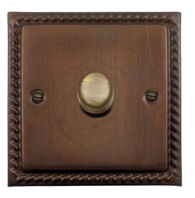 G&H MTC521-AB Monarch Roped Tarnished Copper 1 Gang 1 or 2 Way LED Dimmer Switch