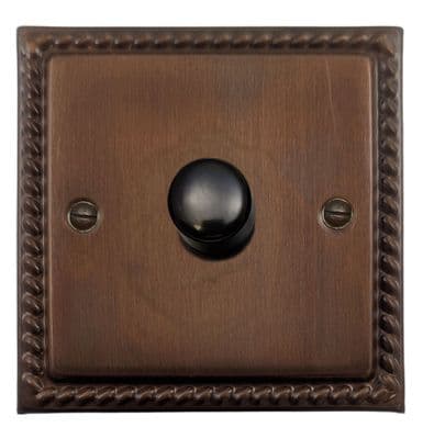 G&H MTC521-FBK Monarch Roped Tarnished Copper 1 Gang 1 or 2 Way LED Dimmer Switch