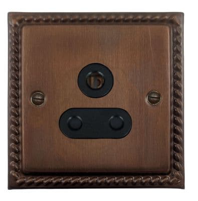 G&H MTC59B Monarch Roped Tarnished Copper 1 Gang Single 5 Amp Plug Socket