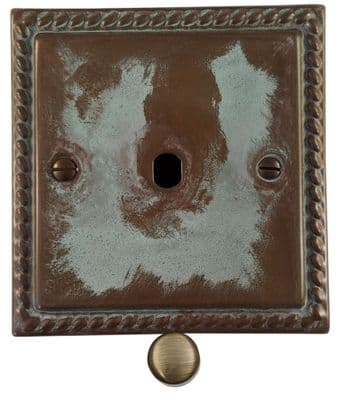 G&H MV11-PK Monarch Roped Verdigris 1 Gang Dimmer Plate Only inc Dimmer Knobs