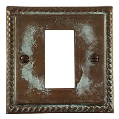 G&H MV161 Monarch Roped Verdigris 1 Gang 1 Euro Module Plate