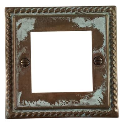 G&H MV162 Monarch Roped Verdigris 1 Gang 2 Euro Module Plate