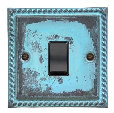 G&H MV1B Monarch Roped Verdigris 1 Gang 1 or 2 Way Rocker Light Switch