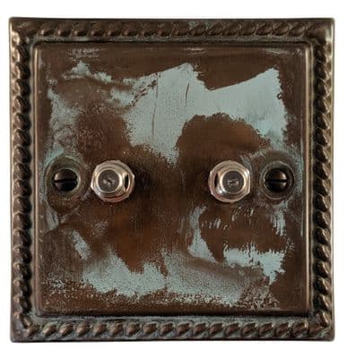 G&H MV237 Monarch Roped Verdigris 2 Gang Satellite Socket Point
