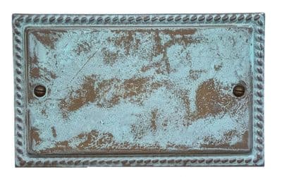 G&H MV32 Monarch Roped Verdigris 2 Gang Double Blank Plate