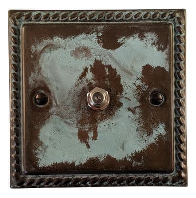 G&H MV37 Monarch Roped Verdigris 1 Gang Single Satellite Point Socket