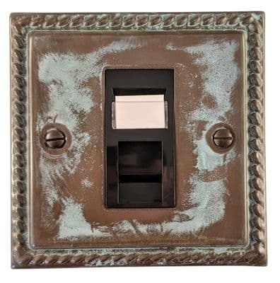 G&H MV61B Monarch Roped Verdigris 1 Gang RJ45 Cat5e Data Socket