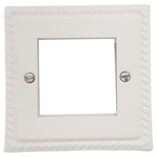 G&H MW162 Monarch Roped Matt White 1 Gang 2 Euro Module Plate