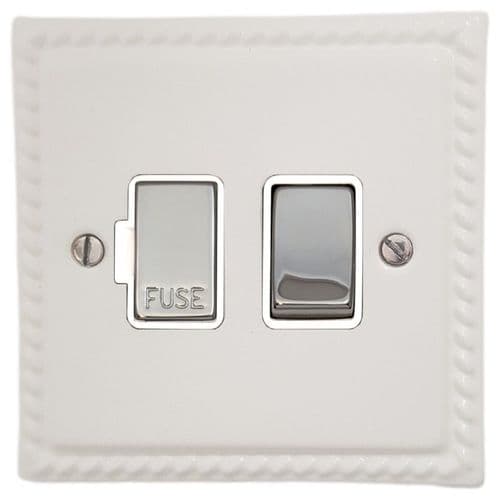 G&H MW257-PC Monarch Roped Matt White 1 Gang Fused Spur 13A Switched