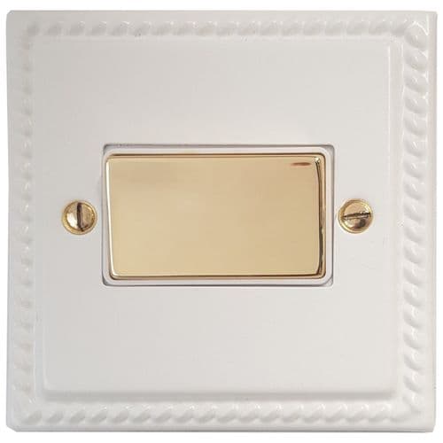 G&H MW269-PB Monarch Roped Matt White 1 Gang Triple Pole 10A Fan Isolator Switch