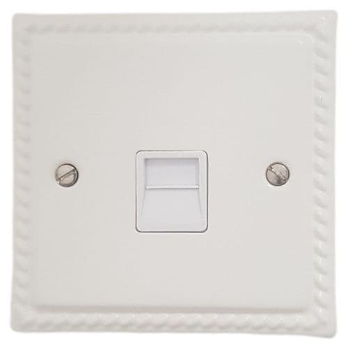 G&H MW33W Monarch Roped Matt White 1 Gang Master BT Telephone Socket