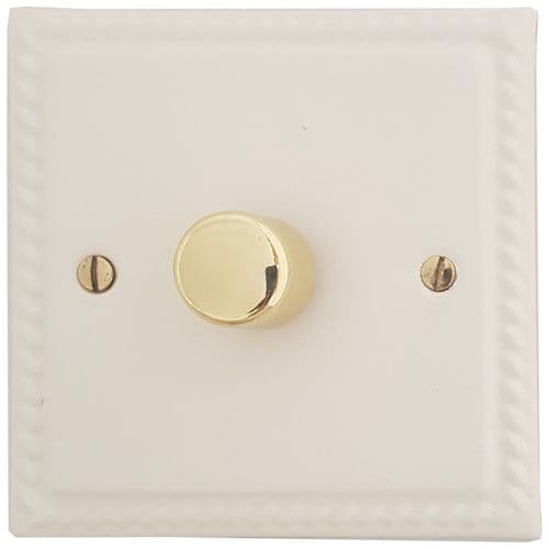 G&H MW521-PB Monarch Roped Matt White 1 Gang 1 or 2 Way LED Dimmer Switch