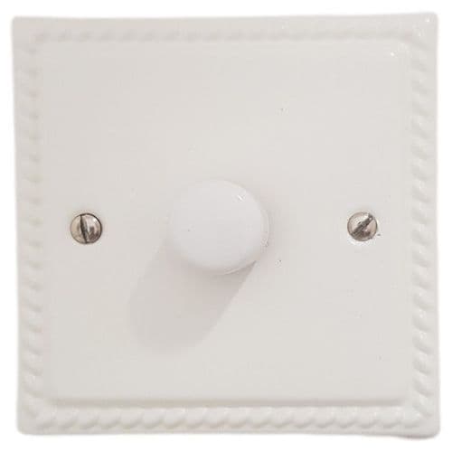 G&H MW521-W Monarch Roped Matt White 1 Gang 1 or 2 Way LED Dimmer Switch