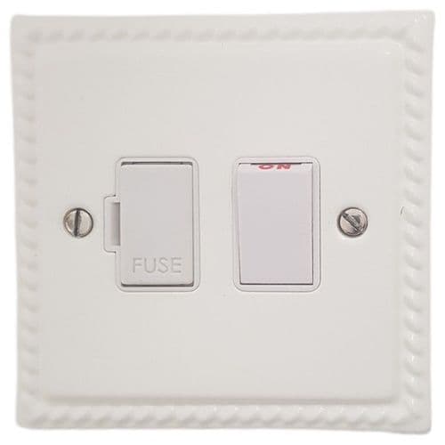 G&H MW57W Monarch Roped Matt White 1 Gang Fused Spur 13A Switched