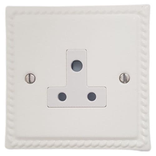 G&H MW59W Monarch Roped Matt White 1 Gang Single 5 Amp Plug Socket