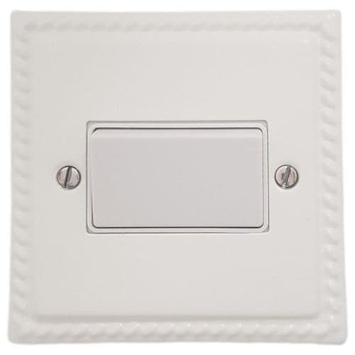 G&H MW69W Monarch Roped Matt White 1 Gang Triple Pole 10A Fan Isolator Switch