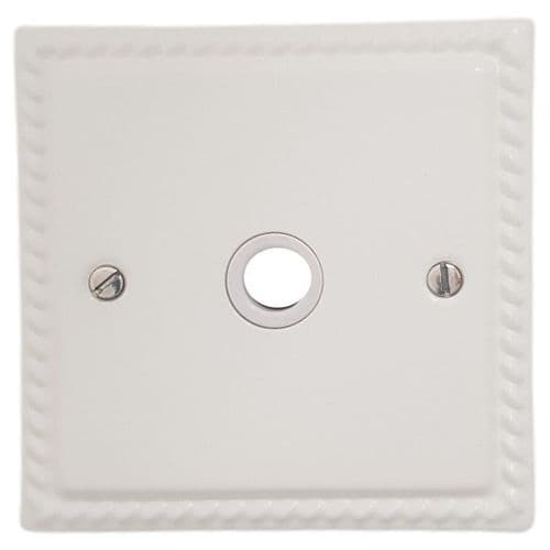 G&H MW79W Monarch Roped Matt White 1 Gang Flex Outlet Plate