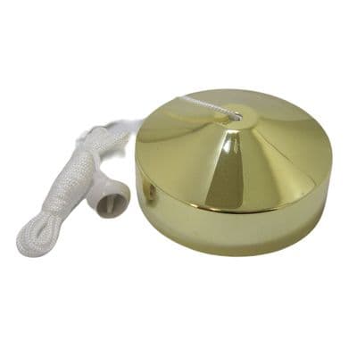 G&H PS6B 6 Amp Polished Brass Pull Cord Light Switch