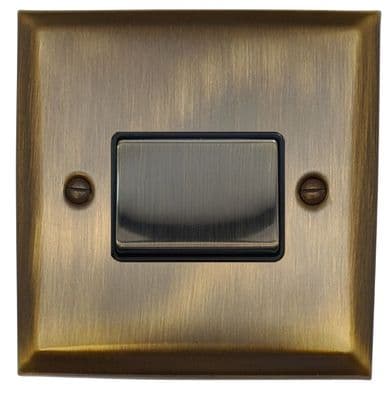 G&H SAB369 Spectrum Plate Antique Brass 1 Gang Triple Pole 10A Fan Isolator Switch