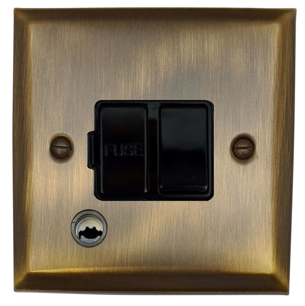 G&H SAB56B Spectrum Plate Antique Brass 1 Gang Fused Spur 13A Switched ...