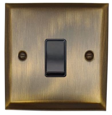 G&H SAB5B Spectrum Plate Antique Brass 1 Gang Intermediate Rocker Light Switch