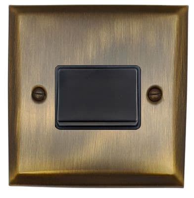 G&H SAB69B Spectrum Plate Antique Brass 1 Gang Triple Pole 10A Fan Isolator Switch