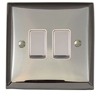 G&H SC202 Spectrum Plate Polished Chrome 2 Gang 1 or 2 Way Rocker Light Switch