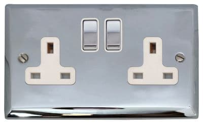 G&H SC210 Spectrum Plate Polished Chrome 2 Gang Double 13A Switched Plug Socket