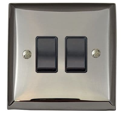 G&H SC2B Spectrum Plate Polished Chrome 2 Gang 1 or 2 Way Rocker Light Switch