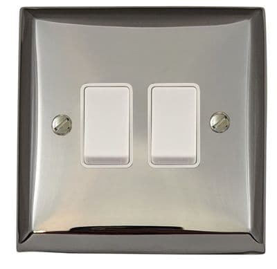 G&H SC2W Spectrum Plate Polished Chrome 2 Gang 1 or 2 Way Rocker Light Switch