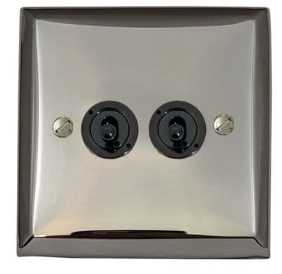 G&H SC382-FBK Spectrum Plate Polished Chrome 2 Gang 2 Way Toggle Light Switch