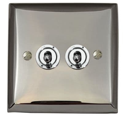 G&H SC382-PC Spectrum Plate Polished Chrome 2 Gang 1 or 2 Way Toggle Light Switch