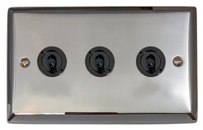 G&H SC383-FBK Spectrum Plate Polished Chrome 3 Gang 2 Way Toggle Light Switch
