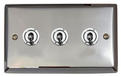 G&H SC383-PC Spectrum Plate Polished Chrome 3 Gang 1 or 2 Way Toggle Light Switch